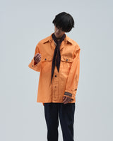 BED j.w. FORD "WCS – Orange" Work Shirts|ベッドフォード "ダブリューシーエス – オレンジ" ワークシャツ メンズモデル着用