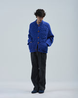 BED j.w. FORD "Cowichan – Blue" Cowichan Knit Sweater|ベッドフォード "カウチン – ブルー" カウチンセーター メンズモデル着用