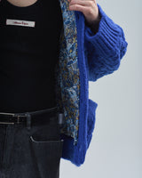 BED j.w. FORD "Cowichan – Blue" Cowichan Knit Sweater|ベッドフォード "カウチン – ブルー" カウチンセーター メンズモデル着用