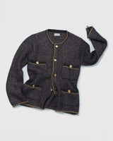 BED j.w. FORD "(C) – Navy" Chain Knit Cardigan|ベッドフォード "(シー) – ネイビー" チェーンニットカーディガン メンズモデル着用