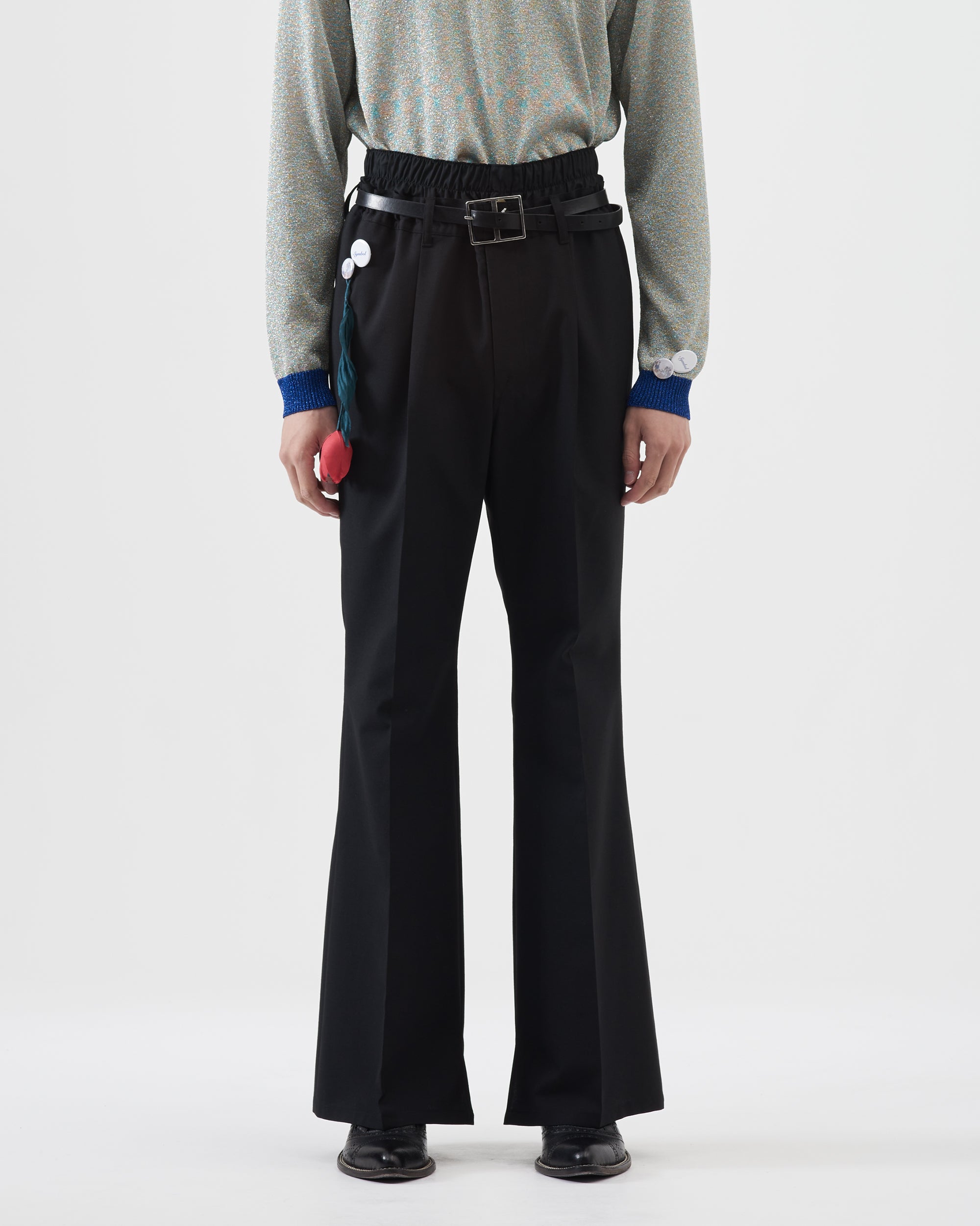 Double-Waist Flare-Pants – Black – BED j.w. FORD