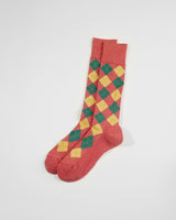 BED j.w. FORD "argyle – Red" Socks｜ベッドフォード "アーガイル – レッド" ソックス