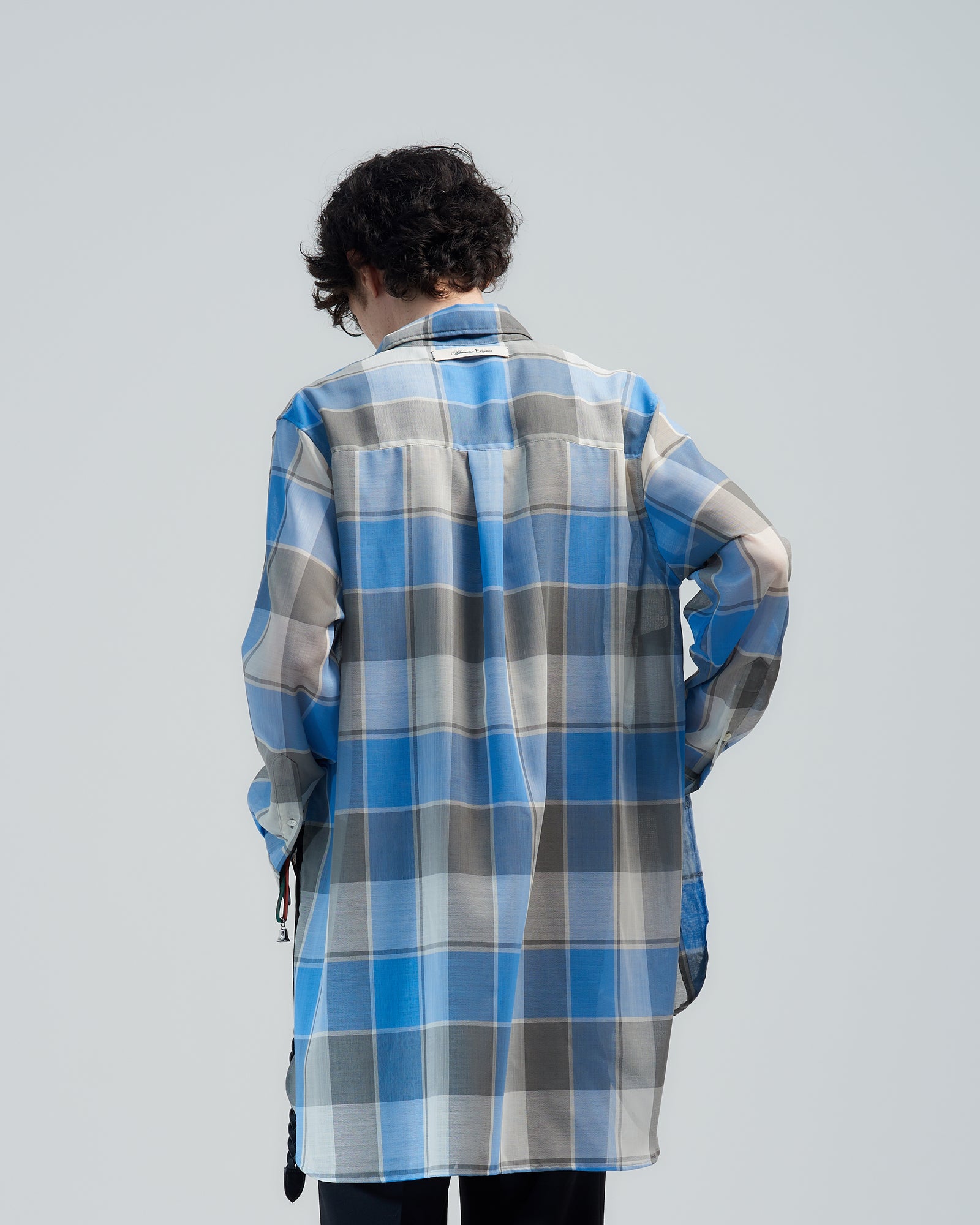 シャツ BED j.w. FORD Over sized check blouse 0 NICE IDEA – Blue｜BED j.w. FORD Official Website