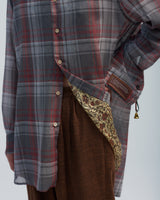 BED j.w. FORD "NICE IDEA – Red" Layered Check Shirts｜ベッドフォード "ナイスアイデア – レッド" レイヤードチェックシャツ メンズモデル着用