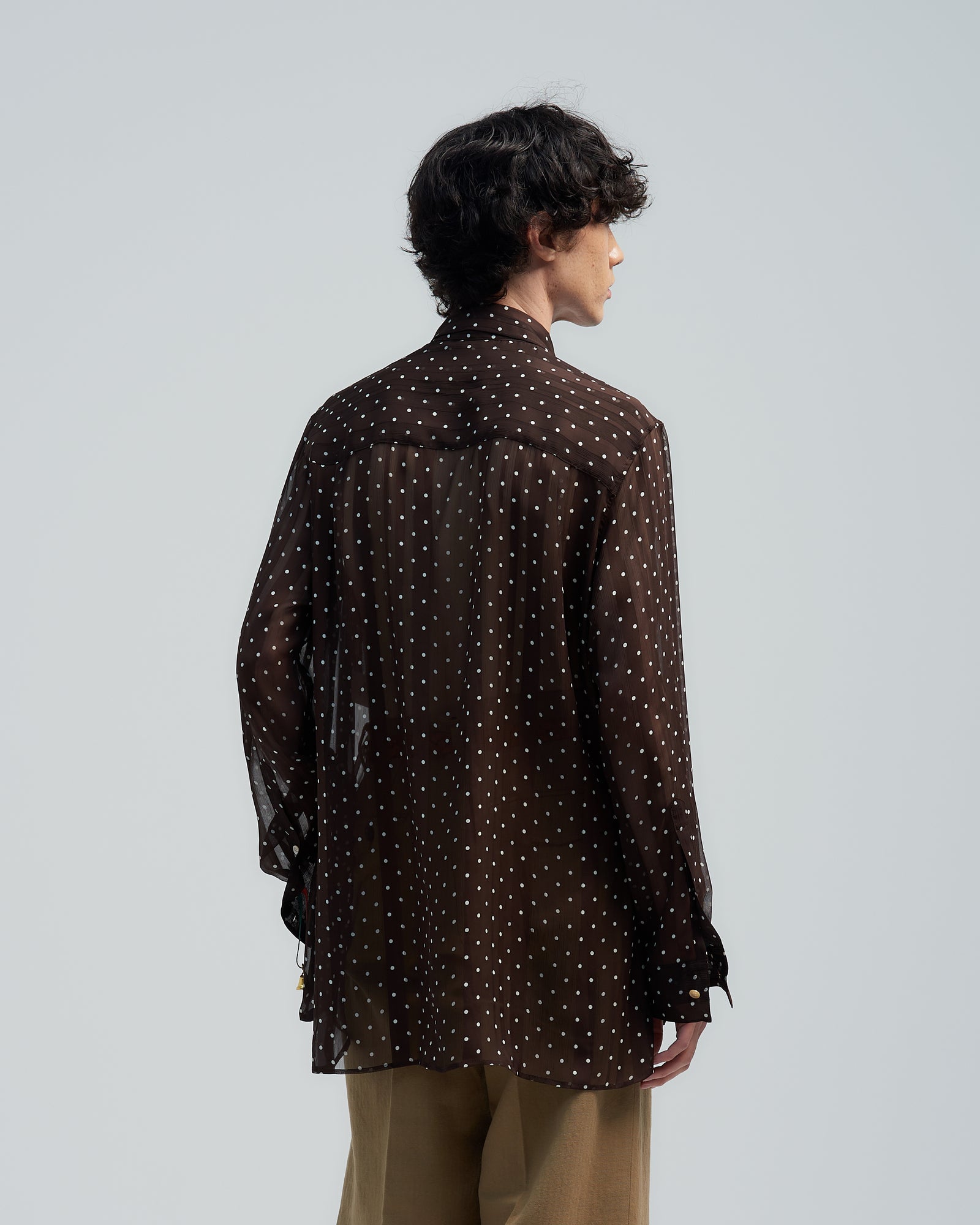 【定価59,400円】ベッドフォード　ドットシアーシャツ　サイズ0 Website Official FORD j.w. Brown｜BED – wink ブラウン トップス
