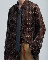 BED j.w. FORD "wink – Brown" Tie Shirts｜ベッドフォード "ウィンク – ブラウン" タイ付きシャツ メンズモデル着用
