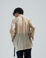 BED j.w. FORD "wink – Ivory" Tie Shirts｜ベッドフォード "ウィンク – アイボリー" タイ付きシャツ メンズモデル着用