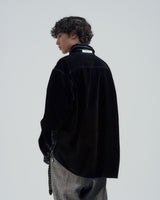 BED j.w. FORD "Over Shirt – Black" Over Sized Shirt｜ベッドフォード "オーバーシャツ – ブラック" オーバーサイズシャツ メンズモデル着用