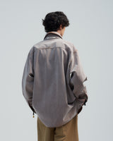 BED j.w. FORD "Over Shirt – Icegray" Over Sized Shirt｜ベッドフォード "オーバーシャツ – アイスグレー" オーバーサイズシャツ メンズモデル着用