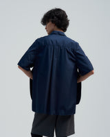 BED j.w. FORD "SNS – Navy" Short Sleeve Shirt｜ベッドフォード "エスエヌエス – ネイビー" ショートスリーブシャツ メンズモデル着用