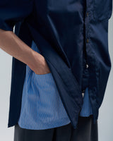 BED j.w. FORD "SNS – Navy" Short Sleeve Shirt｜ベッドフォード "エスエヌエス – ネイビー" ショートスリーブシャツ メンズモデル着用