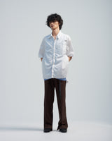 BED j.w. FORD "SNS – White" Short Sleeve Shirt｜ベッドフォード "エスエヌエス – ホワイト" ショートスリーブシャツ メンズモデル着用