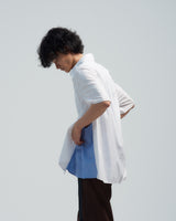 BED j.w. FORD "SNS – White" Short Sleeve Shirt｜ベッドフォード "エスエヌエス – ホワイト" ショートスリーブシャツ メンズモデル着用