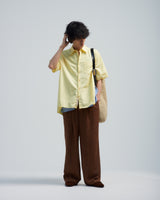 BED j.w. FORD "SNS – Yellow" Short Sleeve Shirt｜ベッドフォード "エスエヌエス – イエロー" ショートスリーブシャツ メンズモデル着用