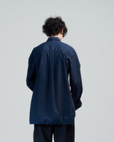 BED j.w. FORD "Day 5 Shirts – Navy" Tie Shirts｜ベッドフォード "デイ5シャツ – ネイビー" タイ付きシャツ メンズモデル着用