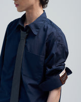 BED j.w. FORD "Day 5 Shirts – Navy" Tie Shirts｜ベッドフォード "デイ5シャツ – ネイビー" タイ付きシャツ メンズモデル着用