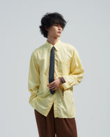 BED j.w. FORD "Day 5 Shirts – Yellow" Tie Shirts｜ベッドフォード "デイ5シャツ – イエロー" タイ付きシャツ メンズモデル着用