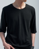 BED j.w. FORD "THE Body – Black" Silk T-Shirts｜ベッドフォード "ザ・ボディ – ブラック" シルクTシャツ メンズモデル着用