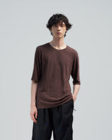 BED j.w. FORD "THE Body – Brown" Silk T-Shirts｜ベッドフォード "ザ・ボディ – ブラウン" シルクTシャツ メンズモデル着用