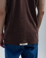 BED j.w. FORD "No Sleeve – Brown" Silk Tank top｜ベッドフォード "ノースリーブ – ブラウン" シルクタンクトップ メンズモデル着用
