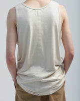 BED j.w. FORD "No Sleeve – Ivory" Silk Tank top｜ベッドフォード "ノースリーブ – アイボリー" シルクタンクトップ メンズモデル着用