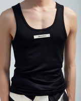 BED j.w. FORD "Tight – Black" Wool Tank top｜ベッドフォード "タイト – ブラック" ウールタンクトップ メンズモデル着用