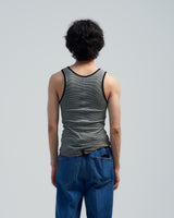 BED j.w. FORD "Tight – Black×White" Wool Tank top｜ベッドフォード "タイト – ブラック×ホワイト" ウールタンクトップ メンズモデル着用