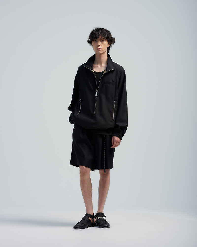 BED J.W. FORD ベッドフォード 日本製 ウールノーカラージップブルゾン 1 BLACK ジャケット アウター【中古】【BED J.W. FORD】 BED J.W. FORD - BED J.W. FORD ベッドフォード 日本製 ウールノー