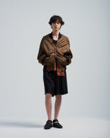 BED j.w. FORD "Strong Sleeves – Chocolate” MA-1｜ベッドフォード “ストロングスリーブス – チョコレート” MA-1 メンズモデル着用