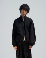BED j.w. FORD "inside pockets – Black" Nylon Jacket｜ベッドフォード "インサイドポケット – ブラック" ナイロンジャケット メンズモデル着用