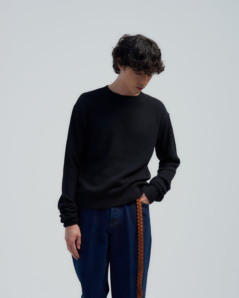 BED j.w. FORD ロングスリーブカットソー ニット ウール混 Long long sleeves – Black｜BED j.w. FORD Official Website
