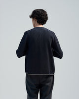 BED j.w. FORD "C – Gray" Chain Knit Cardigan｜ベッドフォード "シー – グレー" チェーンニットカーディガン メンズモデル着用