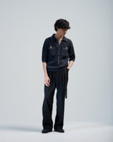 BED j.w. FORD "SSC – Gray" Chain Knit Polo｜ベッドフォード "エスエスシー – グレー" チェーンニットポロ メンズモデル着用