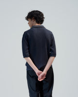 BED j.w. FORD "SSC – Gray" Chain Knit Polo｜ベッドフォード "エスエスシー – グレー" チェーンニットポロ メンズモデル着用