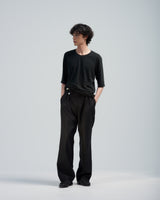 BED j.w. FORD "Nice Details – Black" Wool Slacks｜ベッドフォード "ナイスディテールス – ブラック" ウールスラックス メンズモデル着用