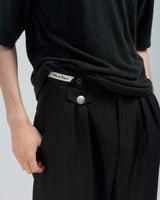 BED j.w. FORD "Nice Details – Black" Wool Slacks｜ベッドフォード "ナイスディテールス – ブラック" ウールスラックス メンズモデル着用