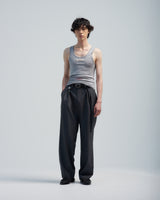 BED j.w. FORD "Nice Details – Gray" Wool Slacks｜ベッドフォード "ナイスディテールス – グレー" ウールスラックス メンズモデル着用