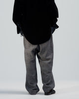 BED j.w. FORD "Two Waists – Gray" Double Waist Pants｜ベッドフォード "ツーウエスト – グレー" ダブルウエストパンツ メンズモデル着用