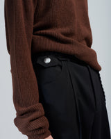 BED j.w. FORD "5-Pockets – Black" Wool Slacks｜ベッドフォード "5ポケッツ – ブラック" ウールスラックス メンズモデル着用