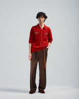 BED j.w. FORD "5-Pockets – Brown" Wool Slacks｜ベッドフォード "5ポケッツ – ブラウン" ウールスラックス メンズモデル着用