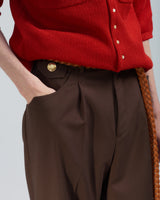 BED j.w. FORD "5-Pockets – Brown" Wool Slacks｜ベッドフォード "5ポケッツ – ブラウン" ウールスラックス メンズモデル着用