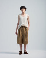 BED j.w. FORD "Holiday Shorts – Beige" Gurkha Shorts｜ベッドフォード "ホリデーショーツ – ベージュ" グルカショーツ メンズモデル着用
