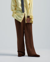 BED j.w. FORD "Nice Material Easy P – Brown" Easy Pants｜ベッドフォード "ナイスマテリアルイージーピー – ブラウン" イージーパンツ メンズモデル着用