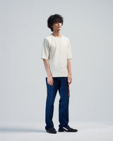 BED j.w. FORD "50X (slim) – Indigo" Slim Jeans｜ベッドフォード "50X (スリム) – インディゴ" スリムジーンズ メンズモデル着用
