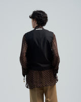 BED j.w. FORD "Annie Hall – Black" Wool Vest｜ベッドフォード "アニーホール – ブラック" ウールベスト メンズモデル着用