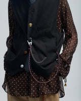 BED j.w. FORD "Annie Hall – Black" Wool Vest｜ベッドフォード "アニーホール – ブラック" ウールベスト メンズモデル着用