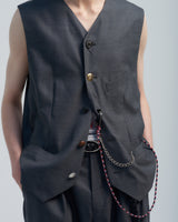 BED j.w. FORD "Annie Hall – Gray" Wool Vest｜ベッドフォード "アニーホール – グレー" ウールベスト メンズモデル着用