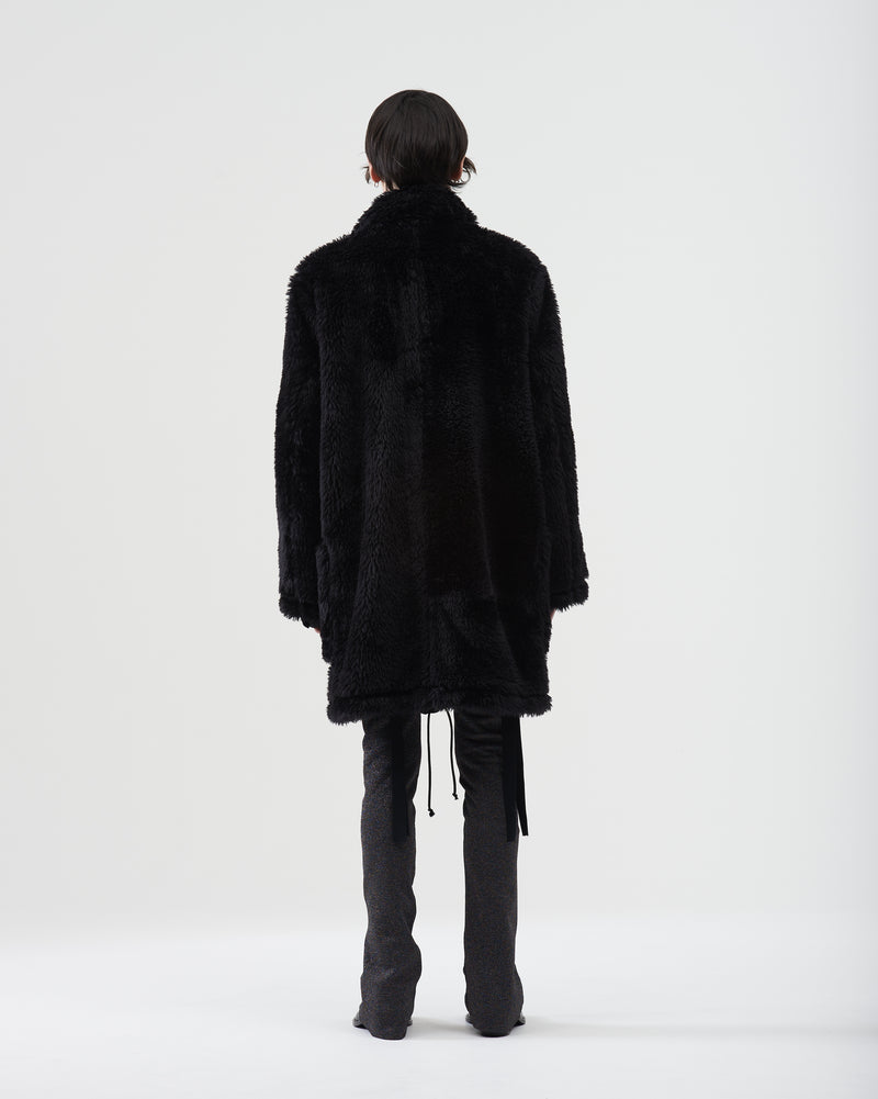 Fake fur coat – Black