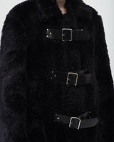 Fake fur coat – Black