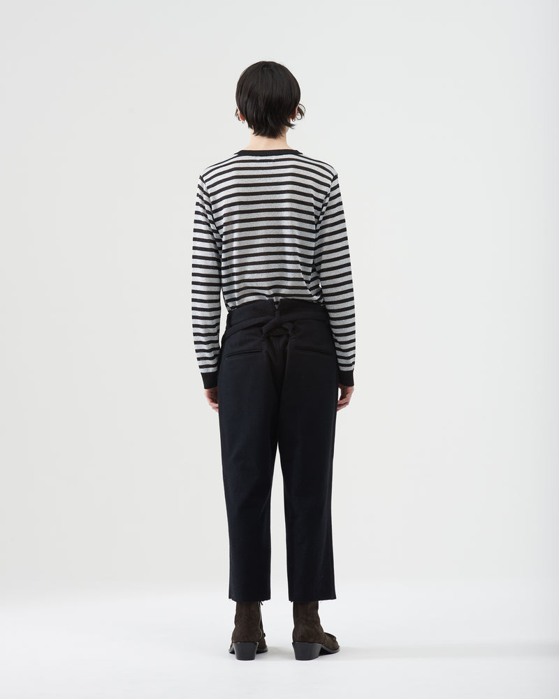 Cropped Straight Pants – Black